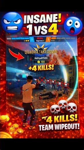 1v4 Comeback is REAL 🔥 | Free Fire Clutch Gameplay