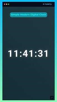 Create a Simple Modern Digital Clock with HTML, CSS & JavaScript 🕒✨