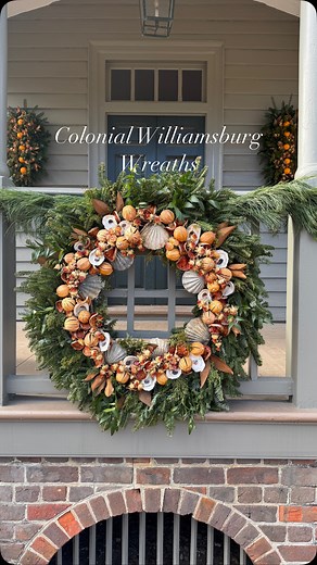 Jill Crowe on Instagram: "We stopped by Colonial Williamsburg yesterday, and I snapped some pics of their beautiful wreaths. Mention WREATHS below for still photos of these beautiful wreaths. I love their use of natural items like fruit, oysters and feathers. Even though we’re rounding out the holidays, these can be so inspiring for wreath making year round. colonial williamsburg, wreaths, wreaths xmas, wreaths door, colonial williamsburg hotels, wreaths christmas, wreaths windows christmas, xma