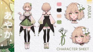 Custom Character Reference Sheet: OC, Vtuber Model Illustration - Etsy