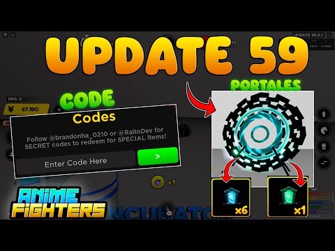 🚨UPDATE 59 ANIME FIGHTERS CODES ROBLOX *GATES* PORTALES