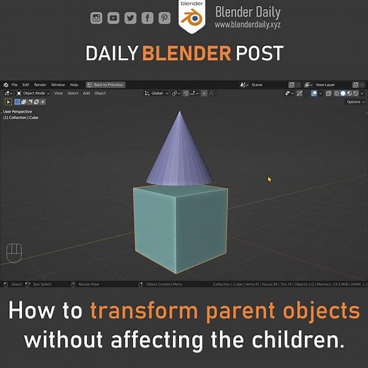 How to Transform only Parent Objects in Blender