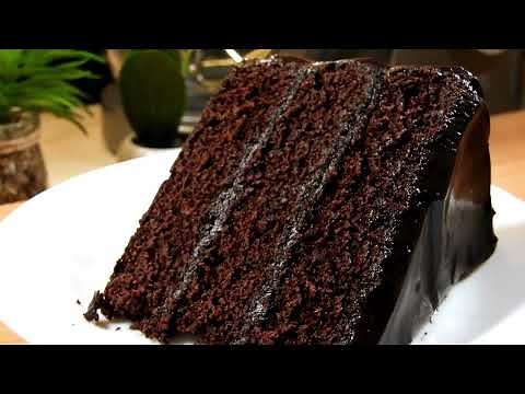 Rich Moist DARK Chocolate Cake With Chocolate Pudding Frosting