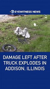 298K views · 1.1K reactions | A truck explosion damaged multiple homes in the west suburbs on Saturday morning, police said. | Read more: https://bit.ly/3FnyVod | ABC 7 Chicago | Facebook