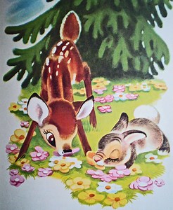 Vintage Bambi Book from the Walt Disney Movie~ A Big Golden Book~1949