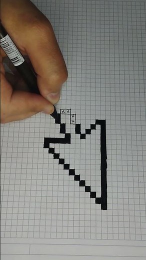 Drawing a Mouse Cursor Pixel Art 🖱️ | Easy Grid Art #shorts #pixelart
