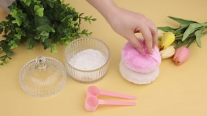 5 PCS Large Body Powder Puff and Container Set, Anglecai 4 Inch Crystal Powder Container for Body Powder Puff Dish with 2P Powder Puffs and 2P Spoon