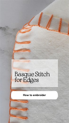 Give your fabric edges a beautifully polished finish with the Basque Stitch. This simple, decorative border stitch adds texture, structure, and a timeless handmade feel to any project. Watch the quick demo and try it on your next slow-stitching session. . #BasqueStitch #EmbroideryTutorial #HandEmbroidery #BorderStitch #SlowStitching | Practical Embroidery | Facebook