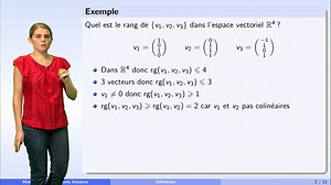Matrices et applications linéaires - partie 1 : rang d'une famille de vecteurs