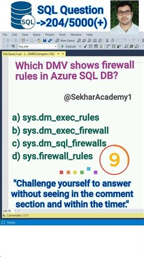 SQL 204 || #shorts #ytshorts #youtubeshorts #sql #interview #reels #quiz #gk ‪@SekharAcademy1‬