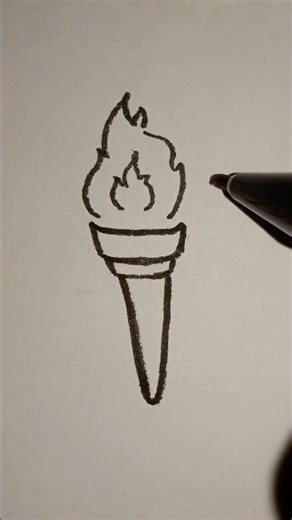 Easy Fire Torch Drawing 🔥 Simple but Satisfying Art