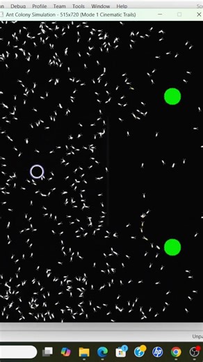 This Ant Colony Finds the Shortest Path by Itself 🐜 | Java Simulation #shorts