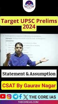 Statement Assumption | Statement & Conclusion | Reasoning Short tricks | Gaurav Nagar Sir | SSC|CSAT