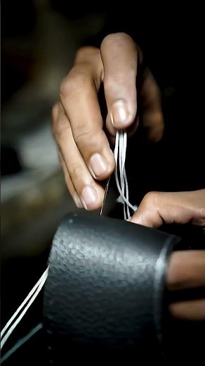Hand sewing,, making upper leather moccasin boots process. #moccasins #handcraft