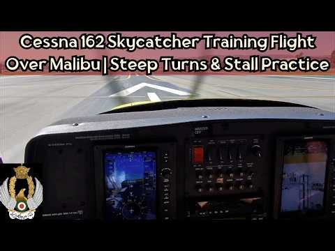 Cessna 162 Skycatcher Training Flight Over Malibu | Steep Turns & Stall Practice