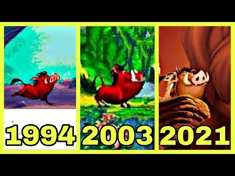 Evolution of Pumbaa in The Lion King Games [1994 - 2021]