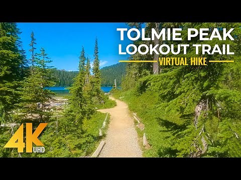 4K Slow Motion Virtual Tour along the Tolmie Peak Lookout Trail - Hiking in Mt Rainier Area