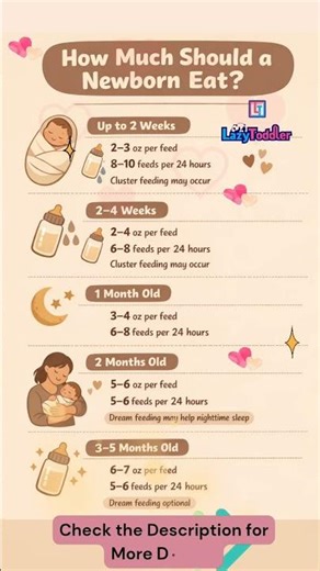 Newborn Feeding Guide 🍼 | How Much Milk Does a Newborn Need? (0–5 Months Feeding Chart)