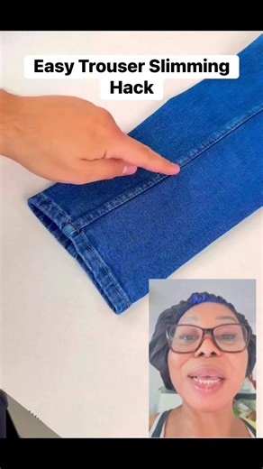 Easy Trouser Slimming Hack.Transform Your Wide Pants #FashionHacks #ClothingAlterations #DIYFashion #TrouserFitting #StyleTips | Happy life img