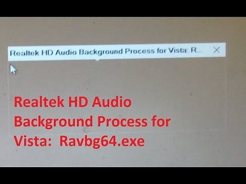 Realtek HD Audio Background Process for Vista: Ravbg64.exe
