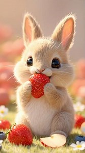 Watch This Bunny Eat Fruit… Try Not to Say Aww!