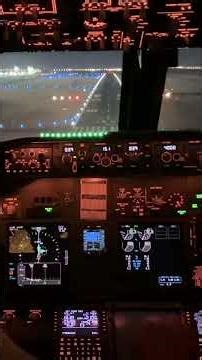 Night Landing from Cockpit ✈️ #aviation #foryou #travel #approach #landing