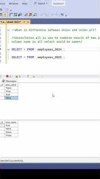 Union vs Union All | SQL Interview Question and Answer | #sql #union