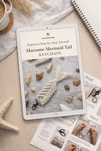 DIY Macrame Mermaid Tail Keychain | Suitable for Beginner | PDF Tutorial | Handmade Keychain | - Etsy UK