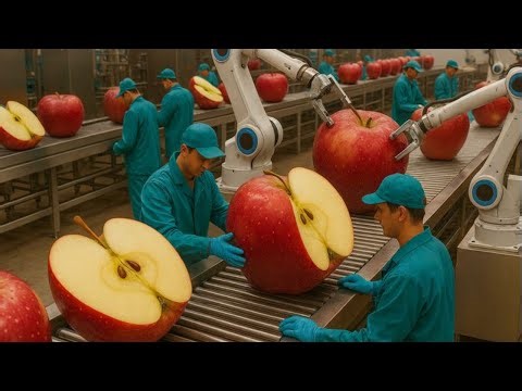 Inside a Modern Apple Factory: Robotic Peeling, Aseptic Sealing & Ultimate Freshness (Full Process)