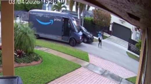 Amazon driver struck by car while delivering packages in west Miami-Dade