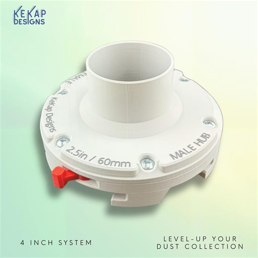 4 Inch (100mm) With 2in (50mm) Shop Vac Female & 2.5in (60mm) Male | Quick-lock Modular Interlocking and Magnetic Dust Collection Fittings - Etsy