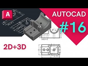 AutoCAD 2d to 3d Practice #16