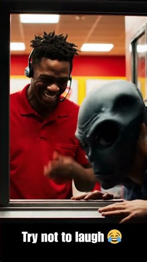 Watch What Happens When an Alien Orders Food 😂🍔 #ShortsFunReactions