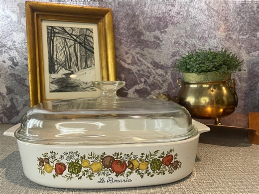 Vintage Corning Ware Le Romarin Casserole Dish 9 3/4” Pyrex Lid Spice of Life 1970s Bakeware - Etsy