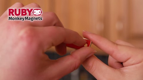 RUBY Monkey Magnets AS-SEEN-ON-TV, Cabinet and Drawer Magnet Sets, Fast and Easy Installation, Just Peel & Stick, Slim Design Fits Virtually Anywhere, 8 Sets