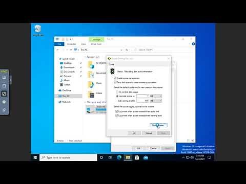 Using disk quotas on Windows 10