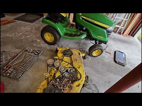 How to Remove 54" Mower Deck From John Deere Riding Mower