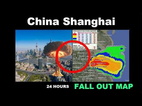 Nuclear Explosion in Shanghai_24h Radiation Dose Map.上海核爆炸_24小时辐射剂量图。