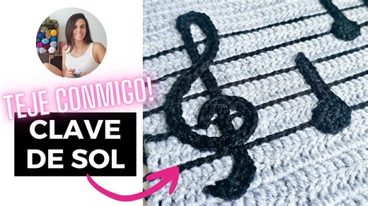 CROCHET MUSICAL NOTES! We crochet the treble clef step by step