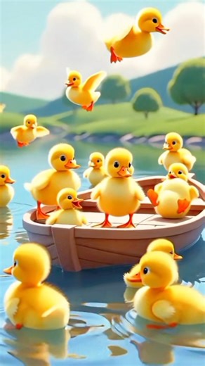 Cute ducklings jumping & swimming together. #trendingvideo #viralshorts
