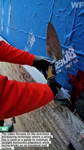 Professional Bricklaying with String Line | Precise Masonry Work on Insulated Walls