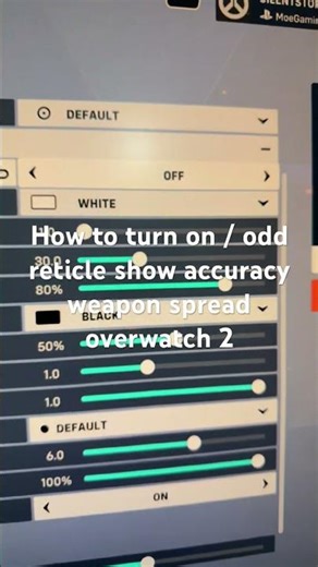 How to turn on / off reticle show accuracy weapon spread overwatch 2