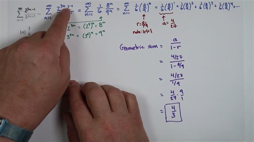 Series (both geometric and telescoping); nth term test; harmonic sum (Calc 2; Lecture 25; Spring 25)