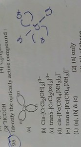 95. Identify the optically active compound:(a)CCCC1(CC)CCCCC1... | Filo