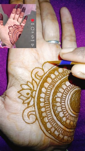 🤩Viral Insta Mehndi Design Tutorial #mehndi #henna#viralmehandidesign#mehandi#viralvideo#viraltrend