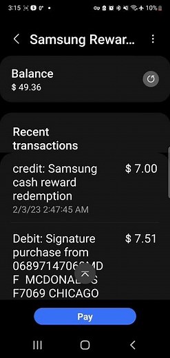 How to redeem cash back for more balance on your samsung rewards card