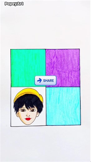 K-Pop Saja Boys Smash Square Color Hair Change 🤩 Kpop Demon Hunters Viral Technique #kpop #popeyart