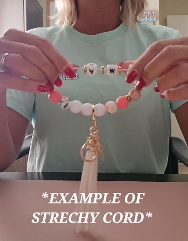 Personalized Cow Print Silicone Bead Wristlet Keychain With Tassel | Stretchy Wristlet Keychain | Personalized Gifts for Women - Etsy