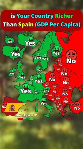is Your Country Richer Than Spain (GDP Per Capita) #mapanimation #mapping #spain