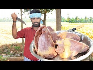 BIG Beef Heart Fry | VILLAGE Style Beef Heart Fry Recipe | Yummy Beef Heart fry Cooking// WMC
